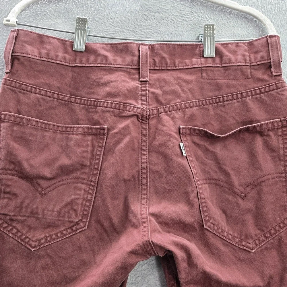 Levi's Men Pants 31X30 Red Tapered Cotton Mid‎ Rise Pocket Adult Casual